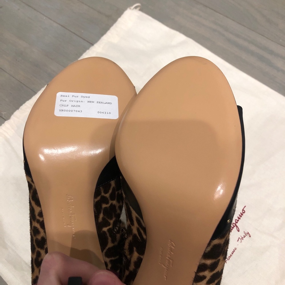 Ferraragamo Leopard calf hair booties81/2 - Picture 7 of 7